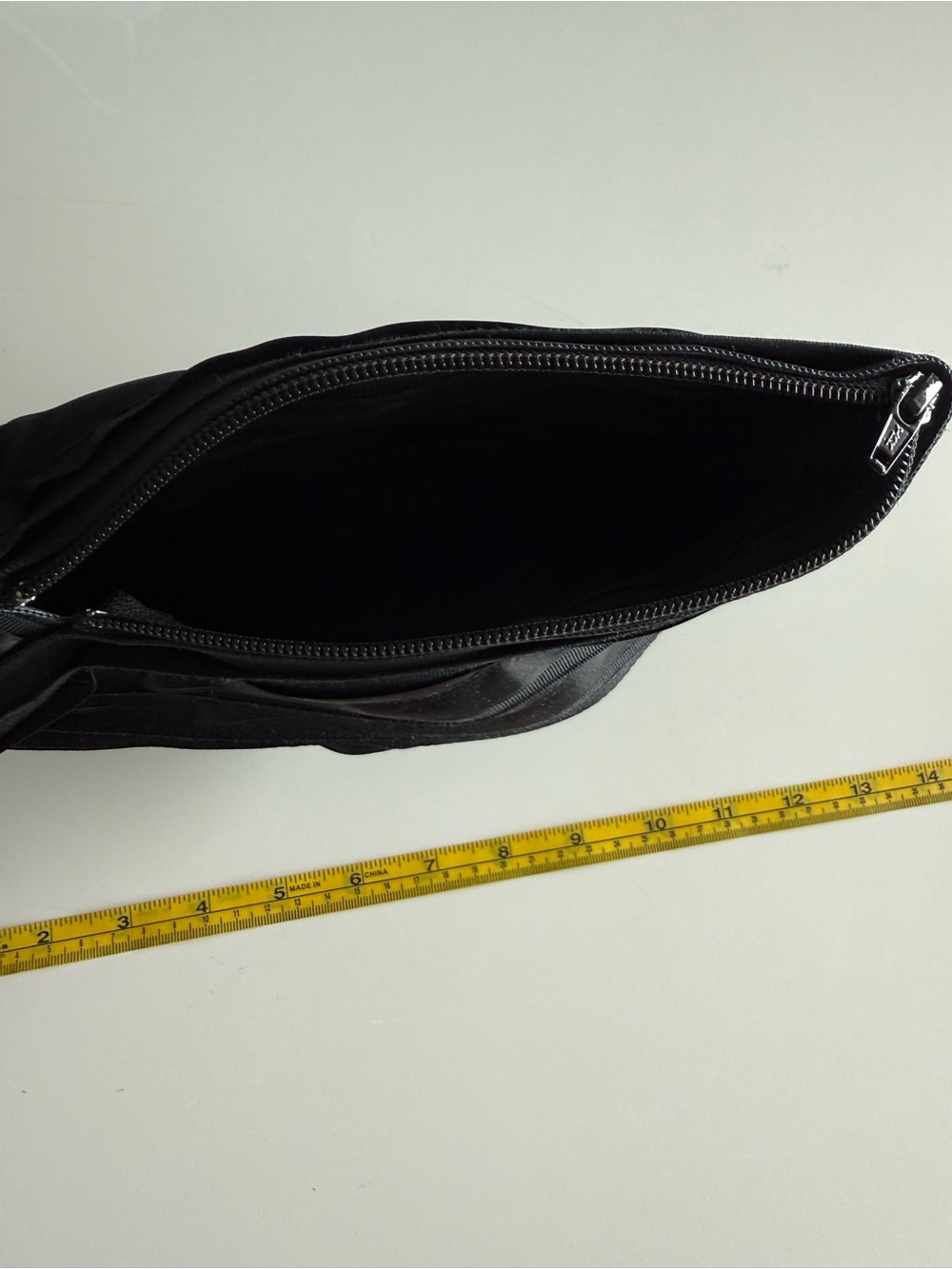 Black Ribbon Clutch - Sleek Ruched Design - Picture 3 of 4